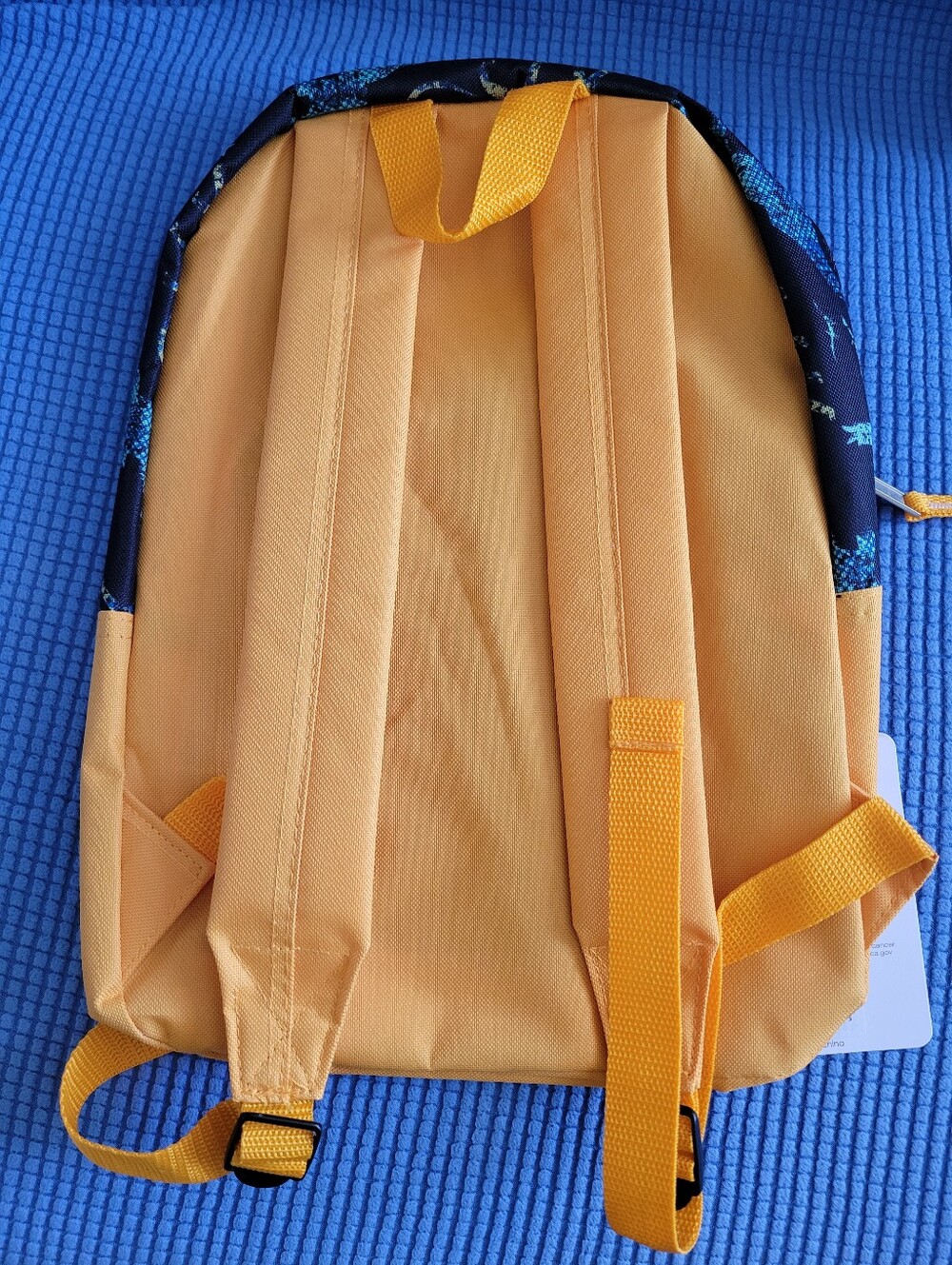 Kids Dinosaur Print Backpack in Teal & Yellow-Orange NWT - Picture 2 of 4